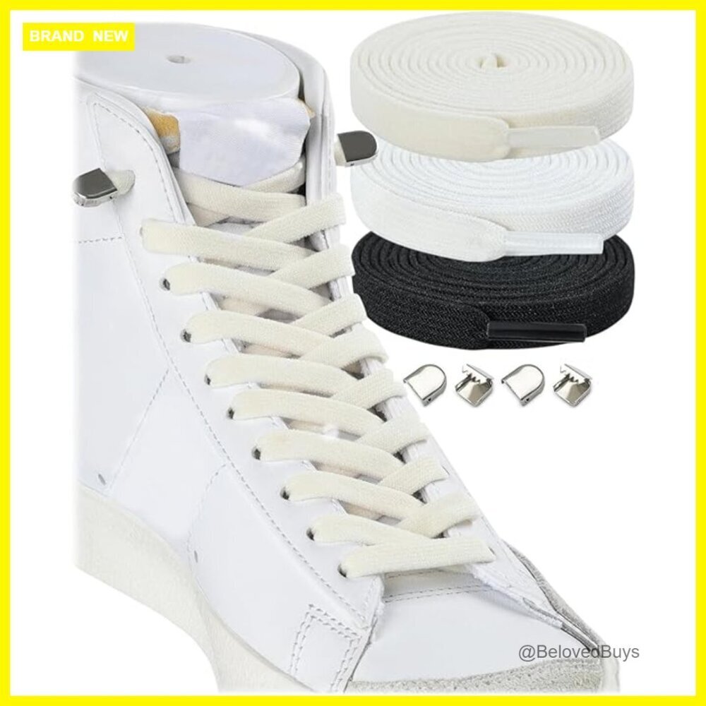 3 Pairs No Tie Elastic Shoe Laces for Sneakers Adults Kids